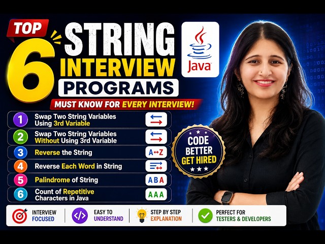 String Interview Questions & Programs in Java | Selenium Automation Testing Interview Preparation
