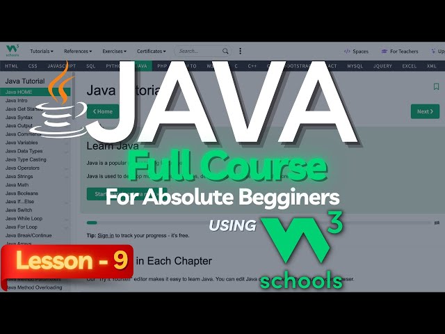 W3Schools Java Full Course For Beginners: Lesson-9 | Java W3Schools Tutorial | Java Booleans