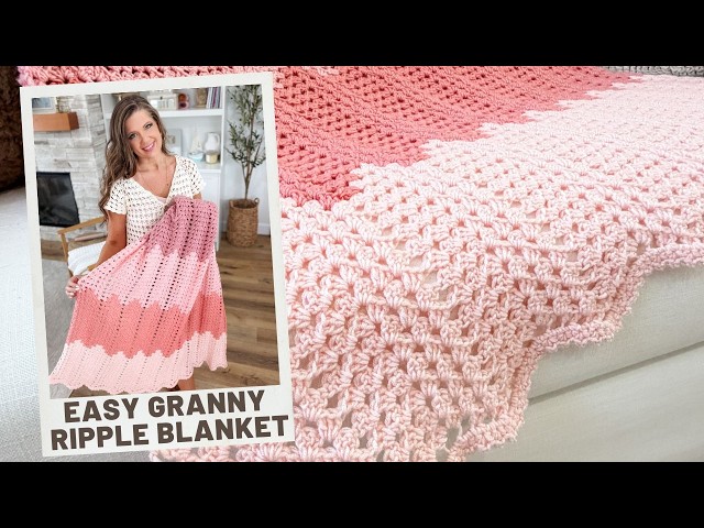 Easy Crochet Granny Ripple Blanket Pattern | Beginner Friendly Throw Blanket Tutorial