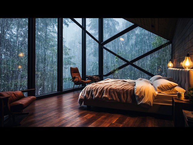 Sounds Rain and Thunder on Window - Natural Rainstorm Sounds for Deep Relaxation, Focus, Rest