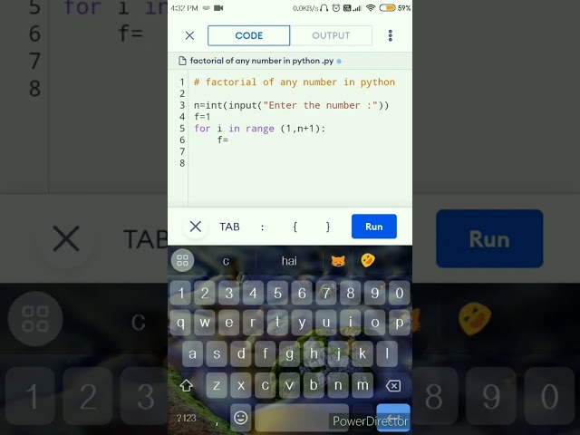 factorial of any number in python. #shorts #shortvideo #viral