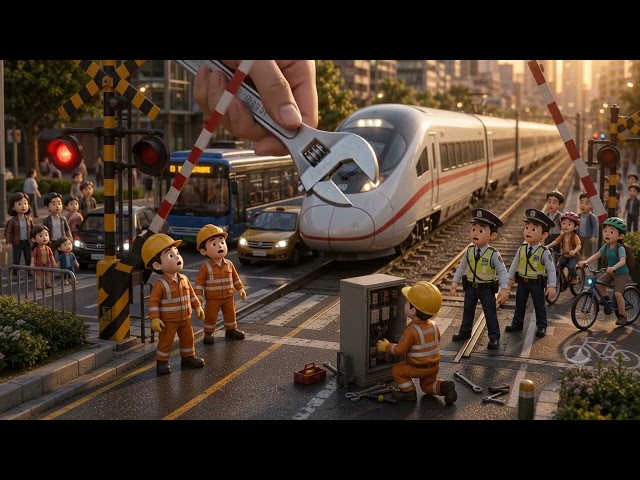 Hand fixes railway gate | Learn & Play
