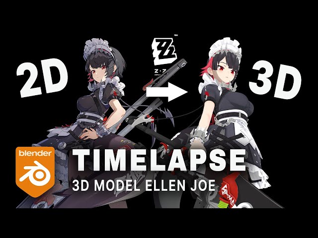 [ 3D Model ] Ellen Joe ZZZ - Blender Timelapse