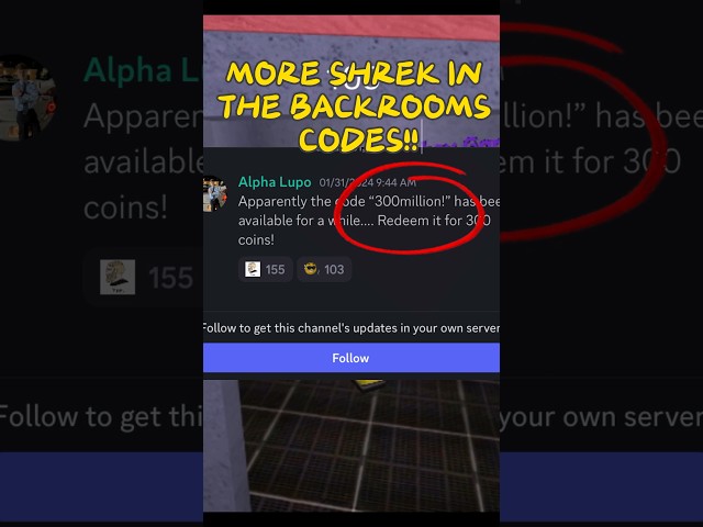 MORE SHREK IN THE BACKROOMS CODES! #freecoins #shrek #roblox #coin  #codes #shrekinthebackrooms