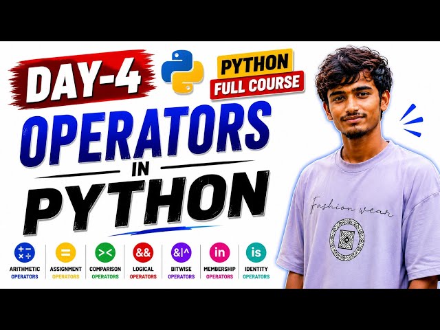 Day-4: Operators in Python Telugu 🔥 | Python Full Course | Learn Python for Beginners