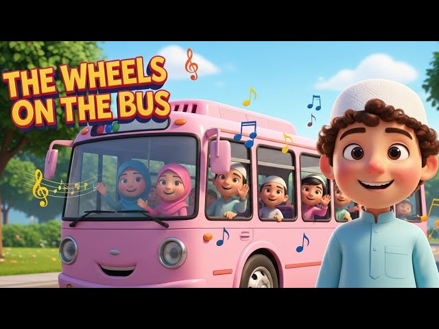 Wheels on the Bus Song for Kids | Allahu Akbar, Bismillah Nasheed | Jannah Muslim kids