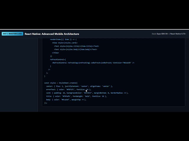 REACT NATIVE DAY 3  Nested Navigators    Stack + Bottom Tabs Architecture
