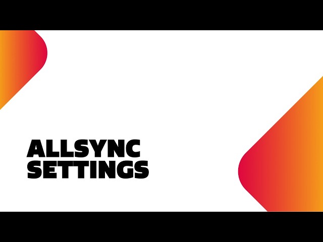 AllSync settings | i3CONNECT