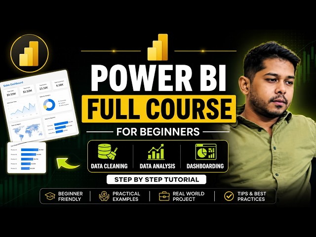 Power BI Full Course for Beginners (2026) | Data Cleaning, Data Analysis & Dashboard Tutorial