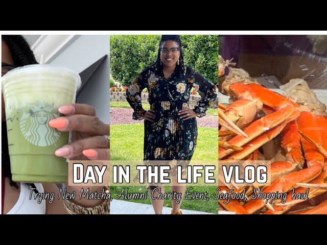 VLOG | DAY IN THE LIFE | Starbucks Matcha, Charity Event, Seafood & Shopping Haul| LaMonicas Lab
