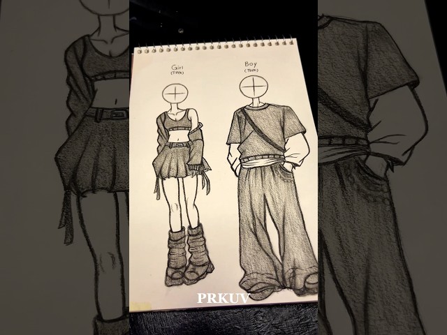 🍿Drawing easy body tutorial✏️ (Girl and Boy) #drawing  #tutorial #howtodraw #sketch #art #shorts