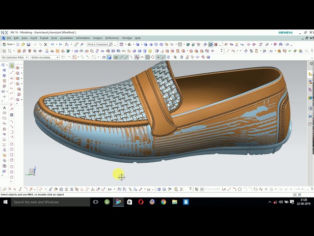nx 12 cad Shoes reverse engineering