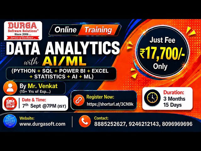 DATA ANALYTICS with AI/ML Online Training @ DURGASOFT