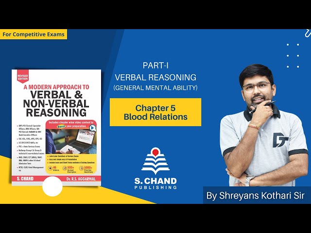 Blood Relations | PART-I: VERBAL REASONING | General Mental Ability | Chapter - 5 | S Chand Academy