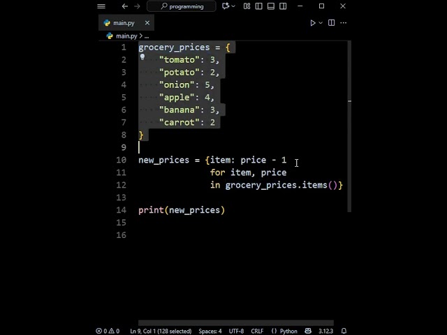 Python Dictionary Comprehension Example #python #programming #coding