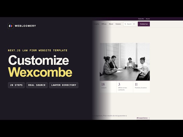 Wexcombe Tutorial — Customize a Next.js Law Firm Website Template | Webloomery