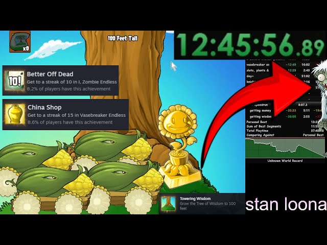 PvZ All Steam Achievements in 12:45:54 (WR) || part 1/2