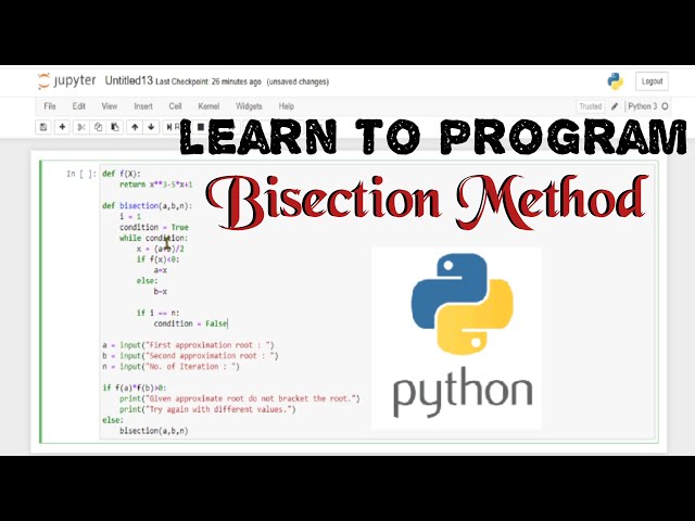 Bisection method coding in PYTHON | Python Programming for Numerical Methods | #python #bitdurg