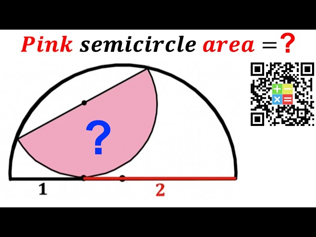 Can you calculate area of the Pink shaded semicircle? | (Olympiad) | #math #maths | #geometry