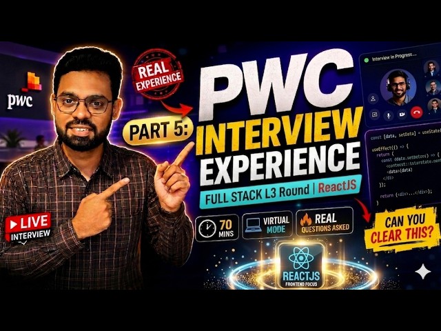 PWC Interview Experience | Part 5 | React.Js |  .NET Full Stack Developer