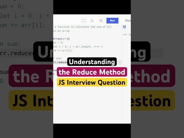 #17 JavaScript Interview Question | Understanding the Reduce Method #Shorts #JavaScript
