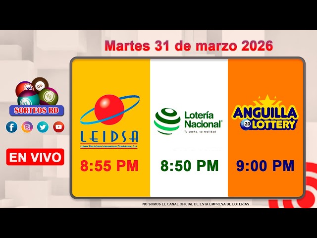 National Lottery LEIDSA and Anguilla Lottery Live 📺 Tuesday, March 31, 2026-- 8:55 P.M.