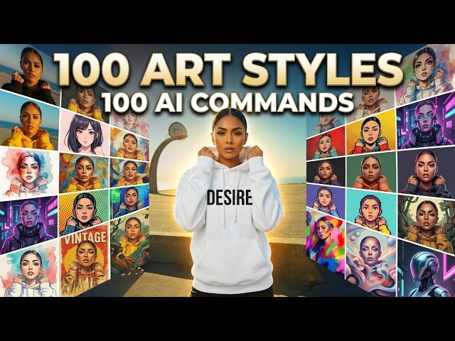 100 Art Styles! 100 AI Command Prompt: Transform Your Images Instantly