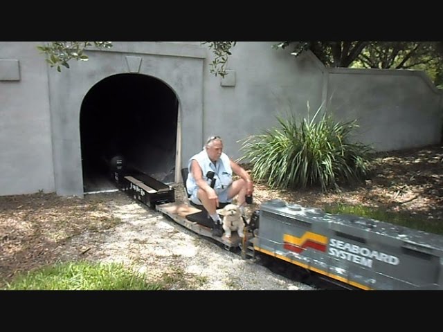 Seaboard System Dog On Train Runs Man Out Of Tunnel
