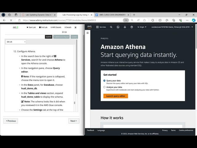 aws academy data engineering lab updating dynamic data in place