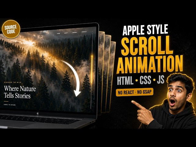 Apple Style Scroll Animation Website using HTML CSS JavaScript | Final Year Project with Source Code