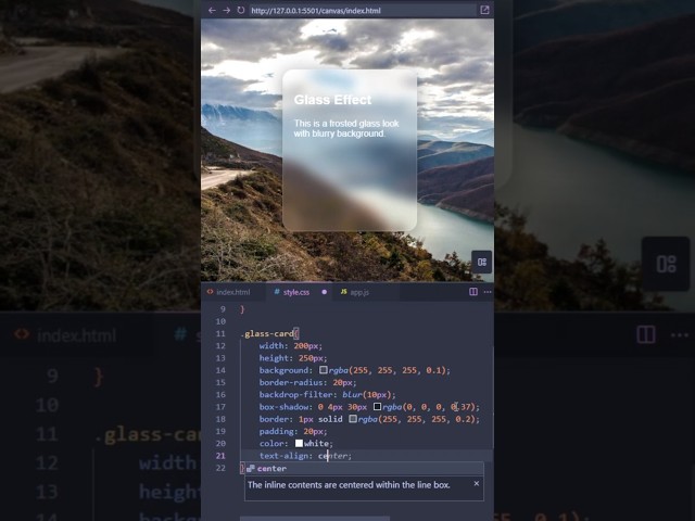 🔥CREATE a STUNNING Glass Card UI Effect only with CSS
