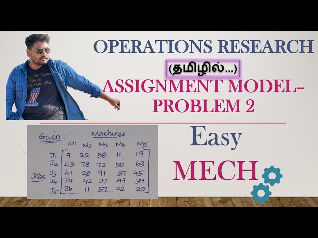 Operations Research: Hungarian Algorithm for Solving Assignment Models - Problem 2