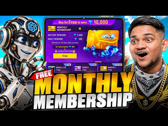 AI GAVE ME FREE MONTHLY MEMBERSHIP😯 | Free Fire Unlimited Diamond Trick | Free Diamond Hack