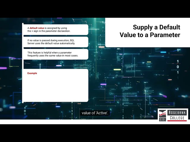 Supply a default value to a parameter (LU9/LO7)