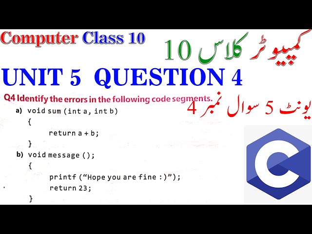 unit 5 computer science class 10 solved question 4 | UNIT 5 SOLVED QUESTIONS