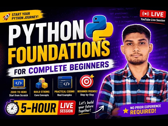 Python Tutorial for +2 & Bachelor Students | 5-Hour Beginner Bootcamp
