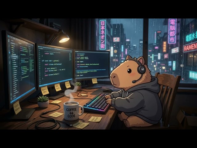 Code with Me | LoFi 💻 Late Night Programming & Rain [ Deep Focus ]
