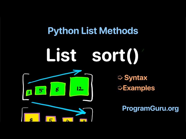 Python List sort() Method - Syntax & Example - Sort list in ascending or descending order in Python