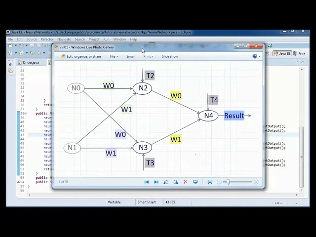 Backpropagation in Neural Network - Very simple hands-on JAVA implementation clip