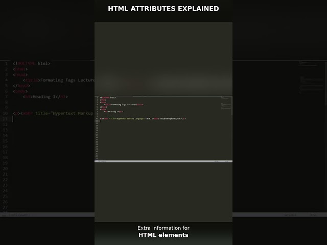 What Are HTML Attributes? Quick Guide | #html #html5