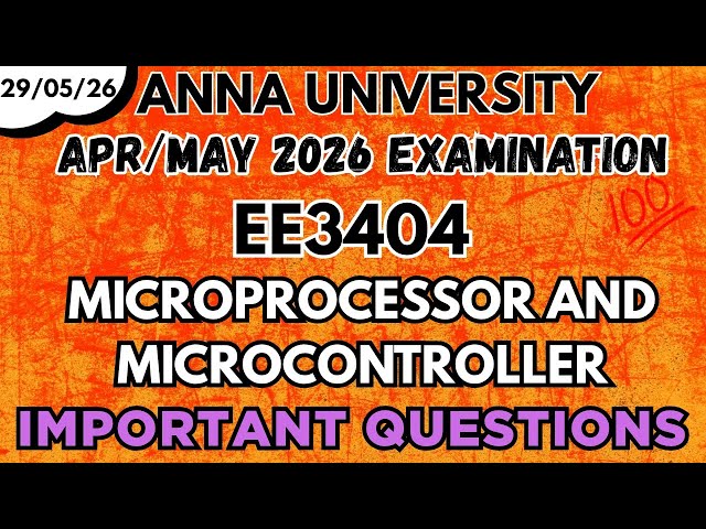 EE3404 | Microprocessor and Microcontroller | Important Questions 💯💯💯 | @Toppersacademytamil