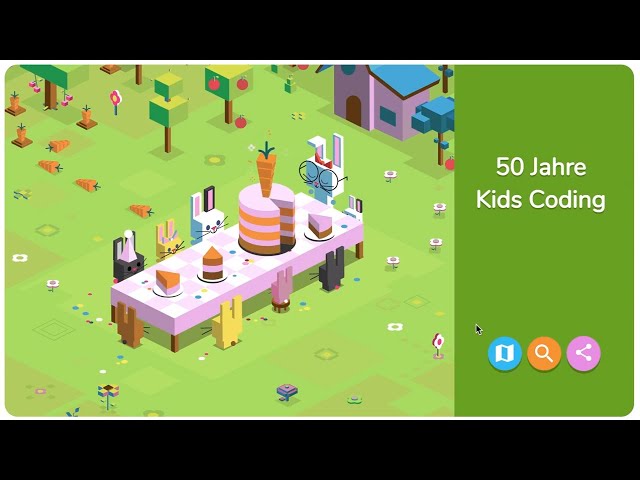 [Shortest solution level 6] 50 years kids coding - google doodle