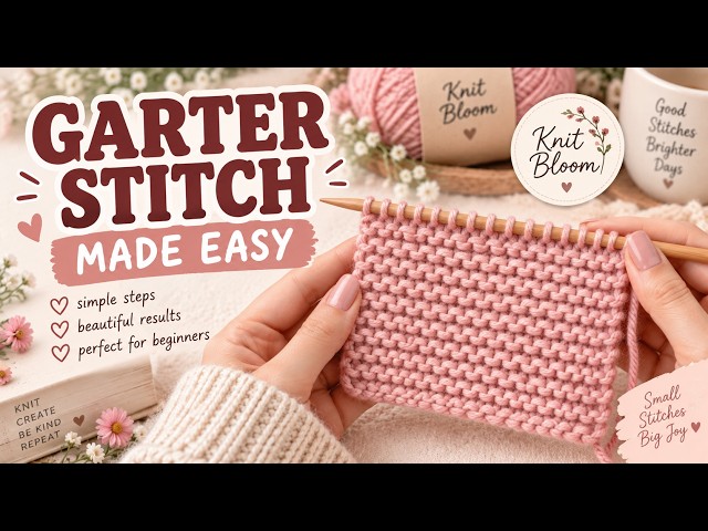 How to Knit Garter Stitch for Beginners | Easy Step-by-Step Knitting Tutorial