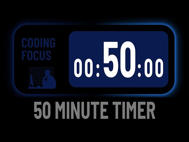 Minimalist Silent 50 Minute Countdown Timer For Coding Focus Study
