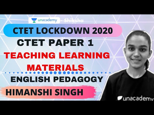 CTET Lockdown 2020 (P1&2 ) | Teaching Learning Materials l English Pedagogy | Himanshi Singh