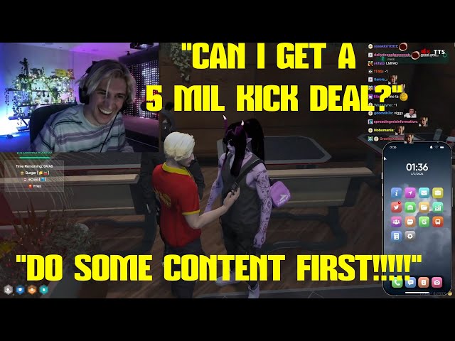 Vigor wants 5 MILLION KICK deal | XQC NoPixel 4.0 GTA RP Clips