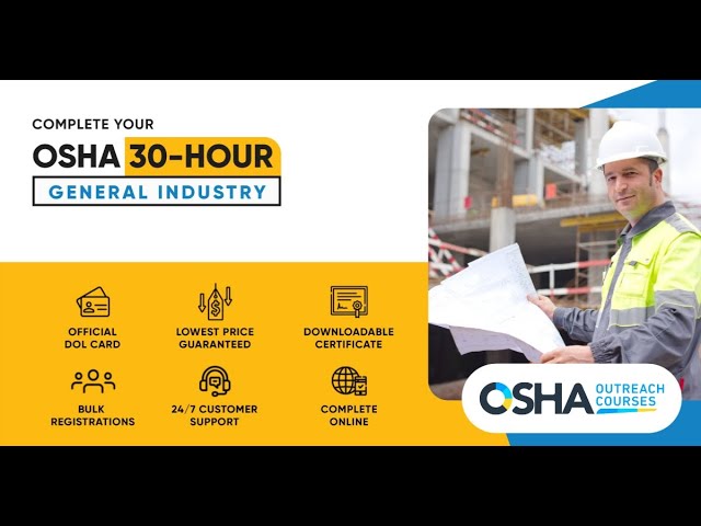 OSHA 30-Hour General Industry Training | Online Safety Course