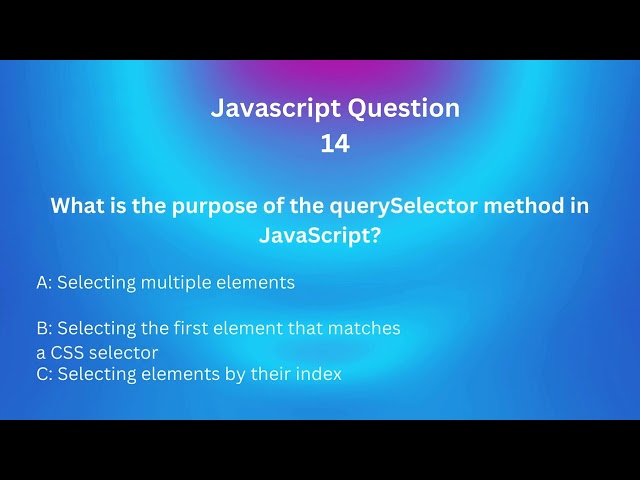 JavaScript Interview Mastery: 50 Questions and Answers for Tech Interviews! 14