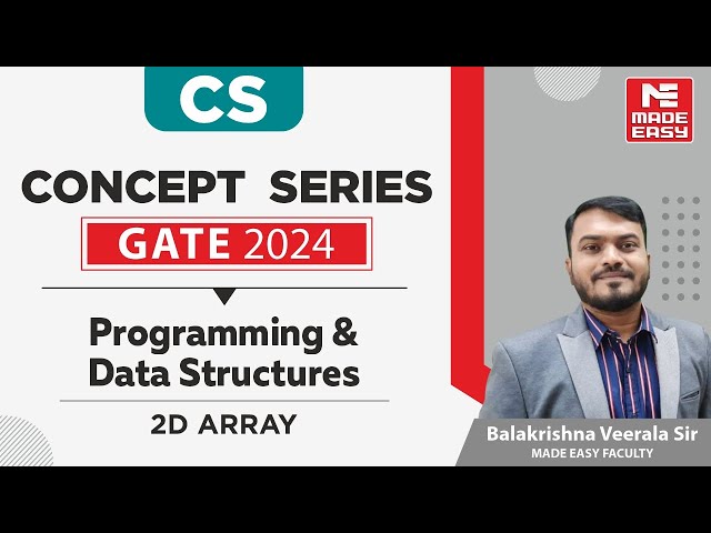 GATE 2024 Concept Series | Programming & Data Structures | CS By Balakrishna Veerala Sir | MADE EASY
