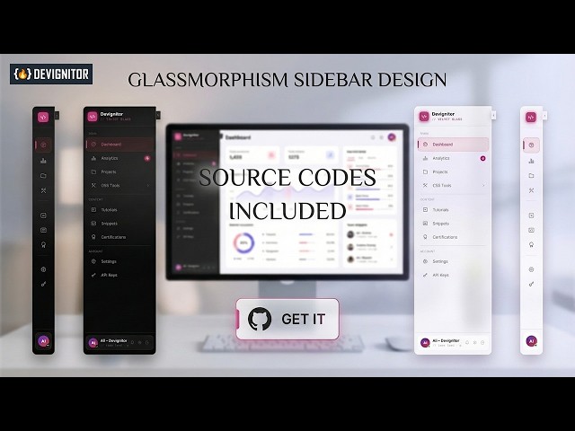 Building a Glassmorphism Sidebar using modern CSS backdrop filter property efficiently
